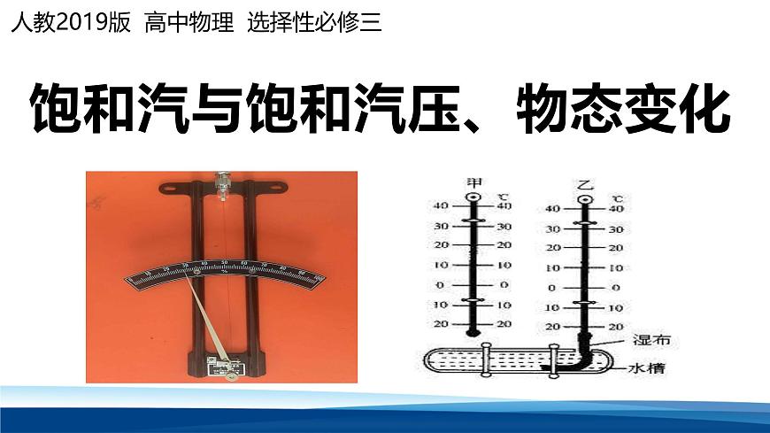 人教版高中物理选择性必修三 2-6 饱和汽与饱和汽压.物态变化 课件第1页