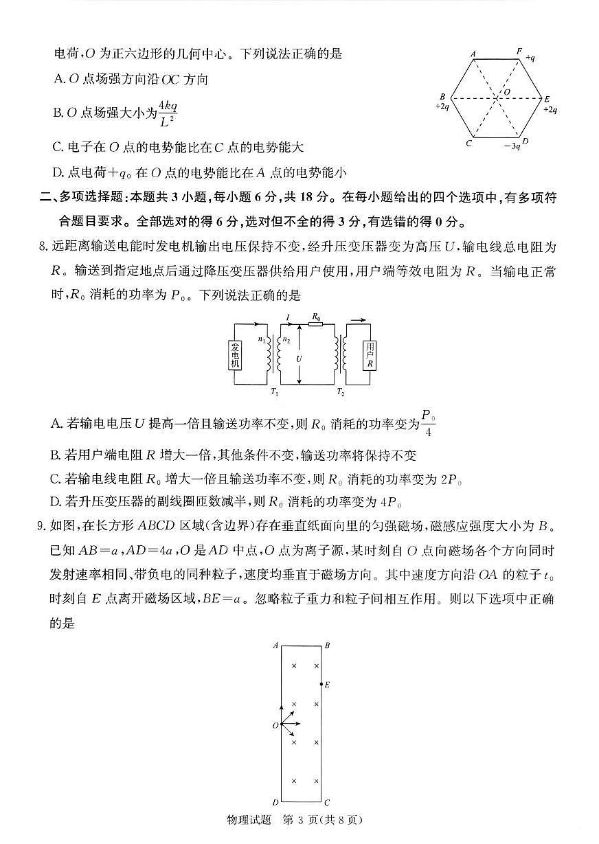 2025届河南省八市多校高三下学期5月教学质量检测物理试题（高考模拟）第3页