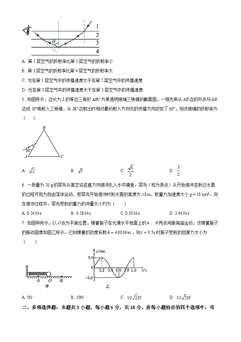 陕西省汉中市部分学校2024-2025学年高二下学期3月月考物理试卷（原卷版+解析版）第2页