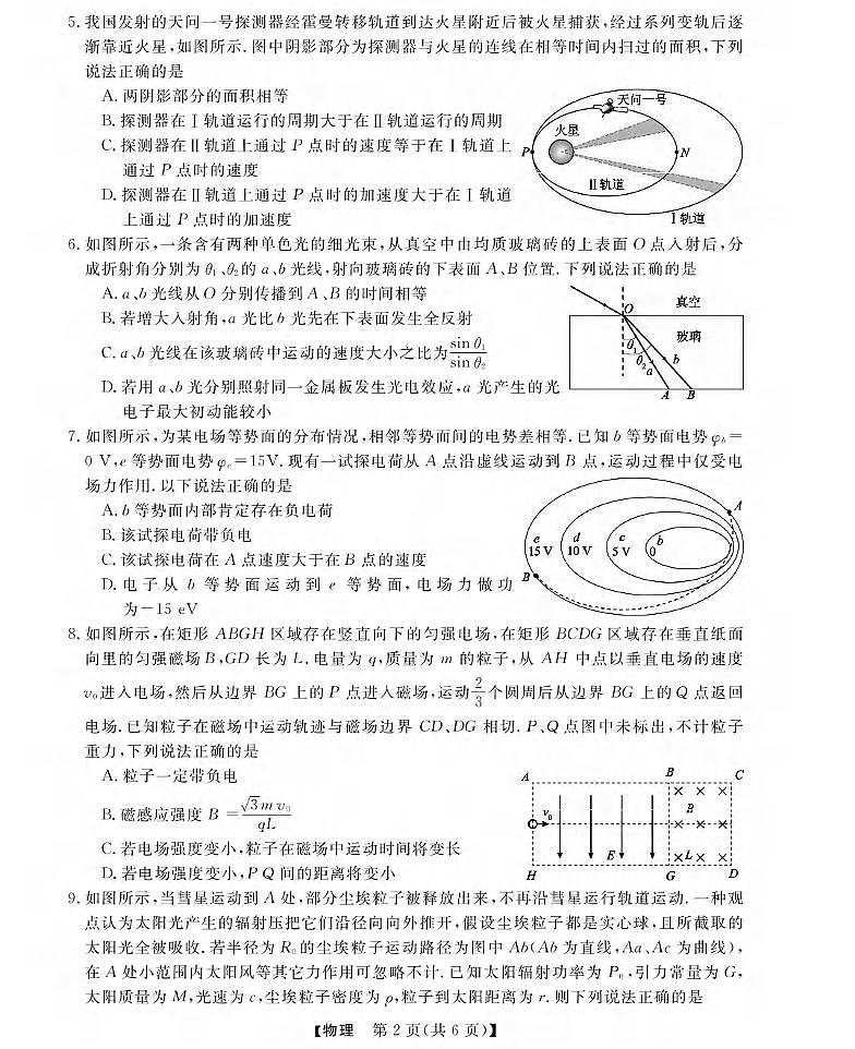 物理丨浙江省强基联盟2025届高三下学期5月联考试卷及答案第2页