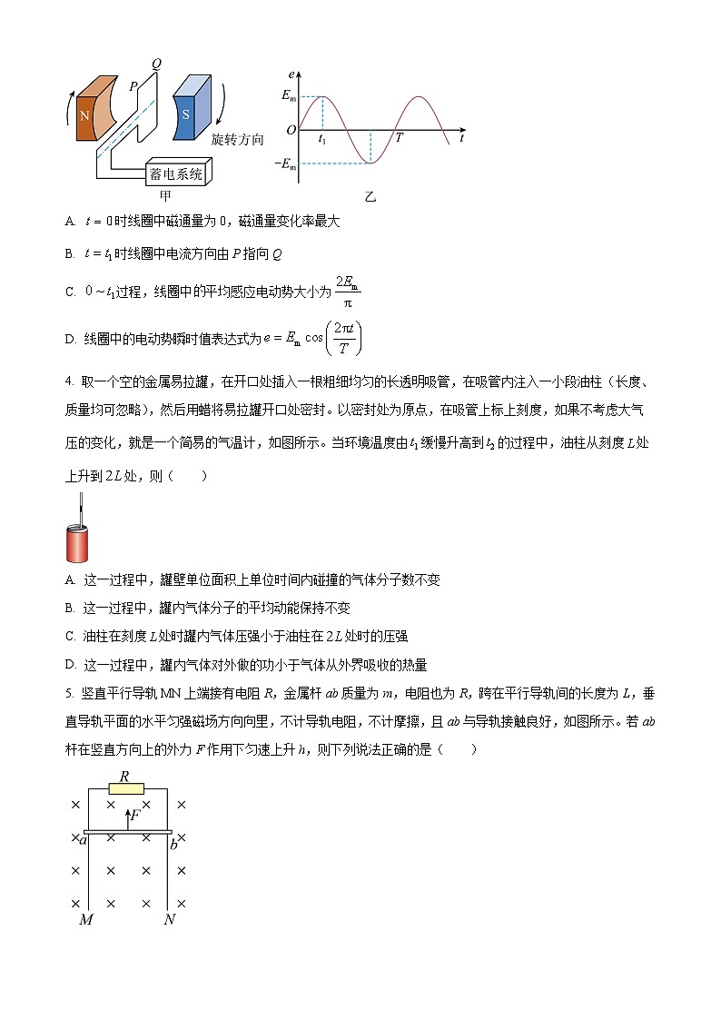 天津市汇文中学2024-2025学年高三下学期开学物理试题（原卷版+解析版）第2页
