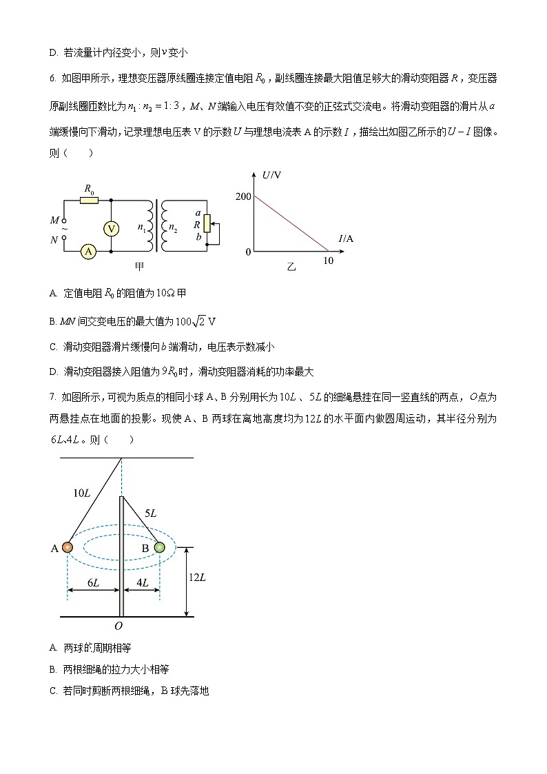 重庆市第八中学校2024-2025学年高三下学期3月月考物理试卷（原卷版+解析版）第3页
