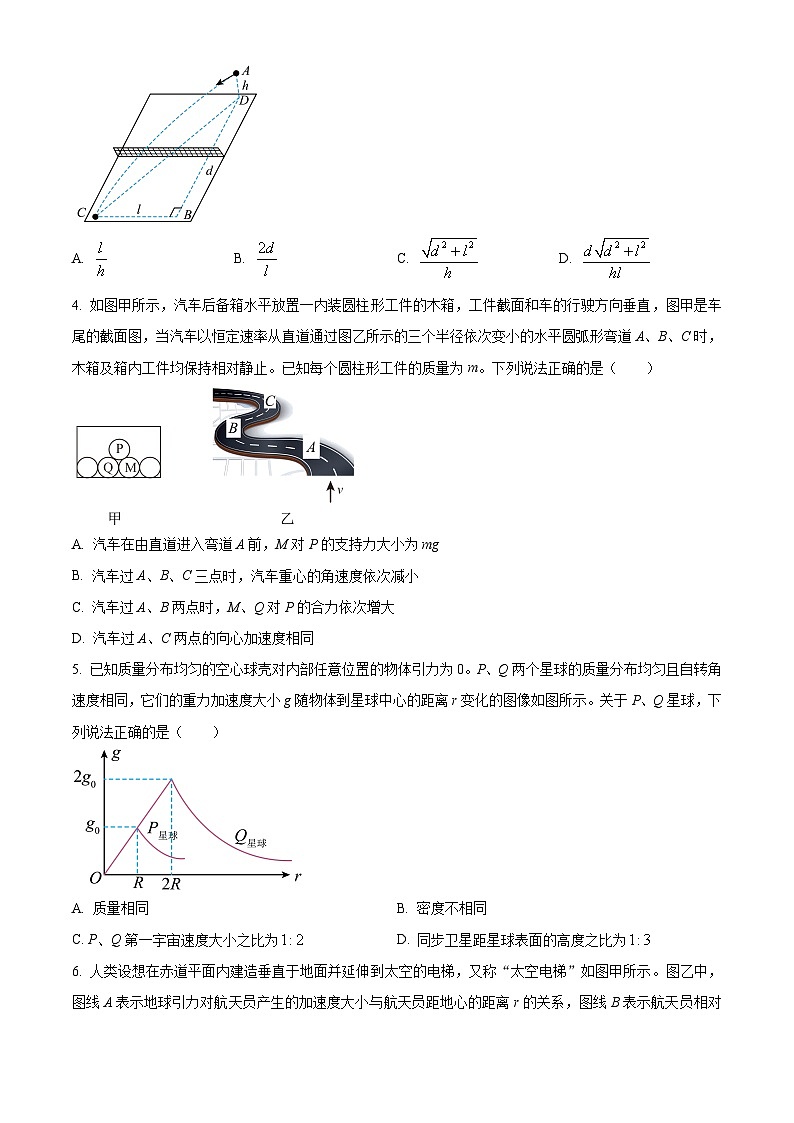 重庆市第十八中学2024-2025学年高一下学期4月期中物理试题（原卷版+解析版）第2页