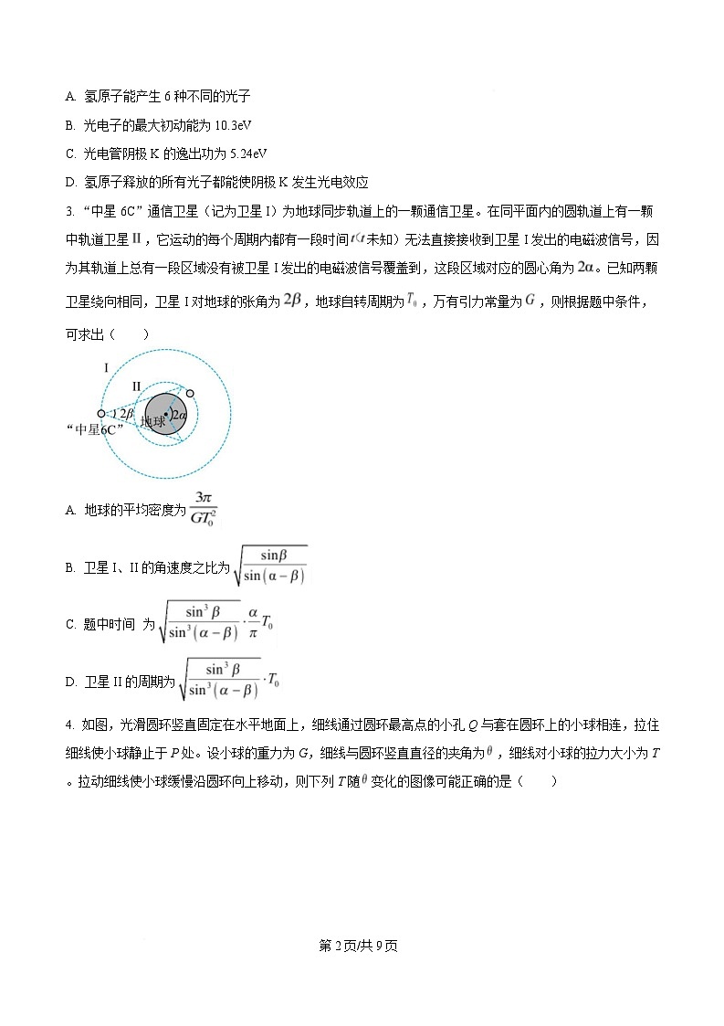 2025届四川省仁寿第一中学校（北校区）高三下学期三模物理试题（原卷版）第2页