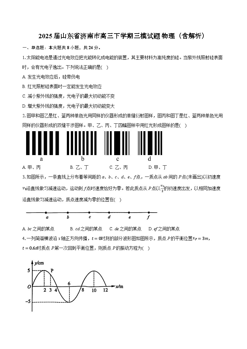 2025届山东省济南市高三下学期三模试题 物理（含解析）第1页