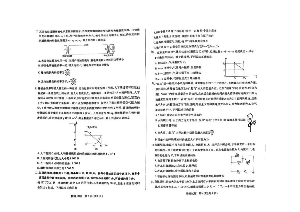海南省2025届高三下学期学业水平诊断（五）物理试卷（PDF版附答案）第2页