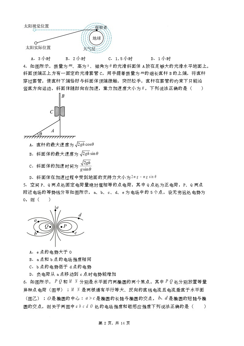 湖北省普通高中2025届学业水平选择性考试高三物理模拟（三）试卷（Word版附答案）第2页