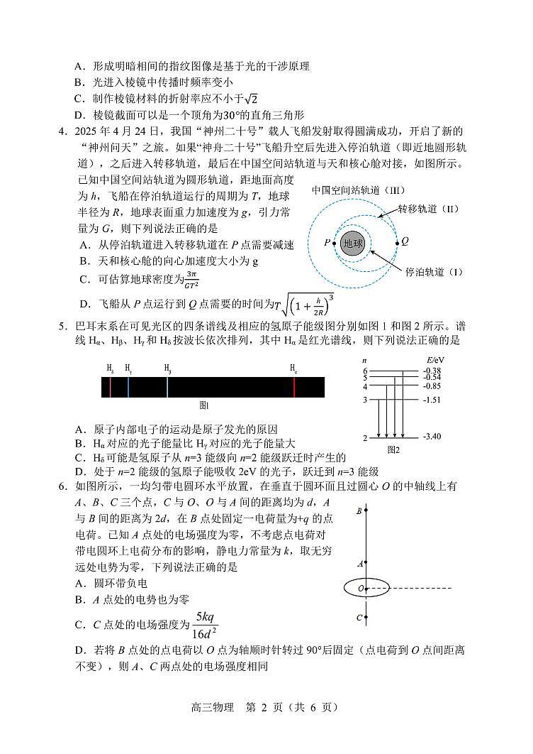 2025年沈阳市高考三模物理试题第2页
