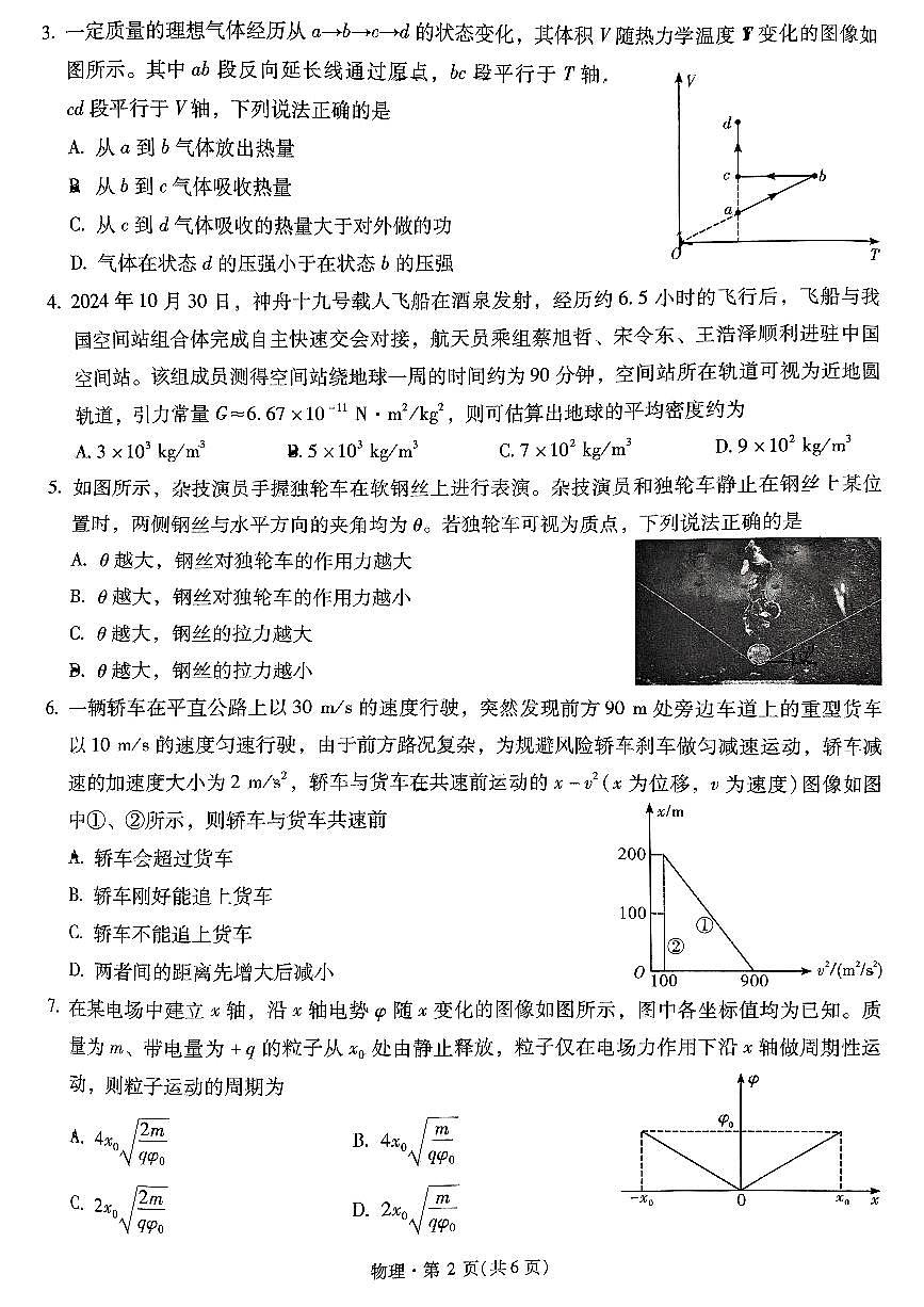 物理+2025云南新高考自主命题冲刺金卷及答案第2页