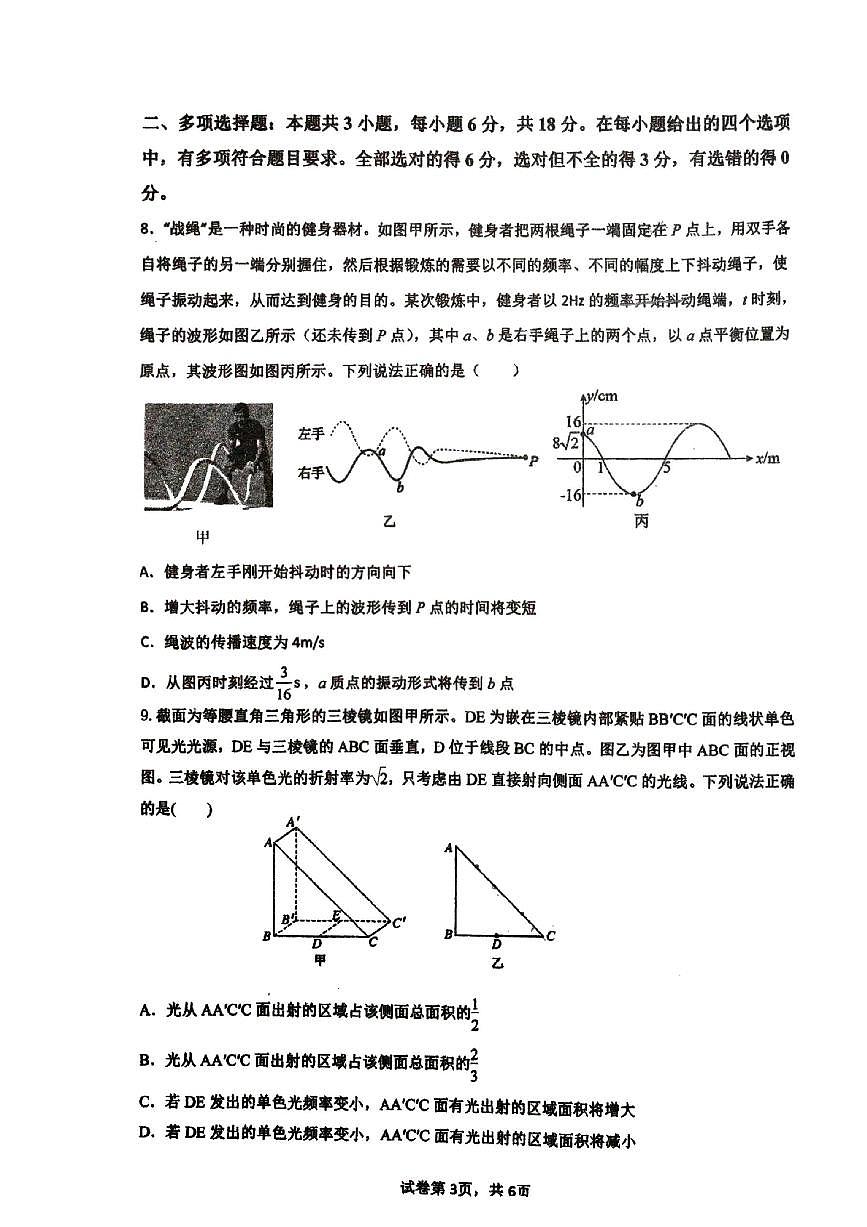 广东省湛江市第二十中学2024-2025学年高二上学期11月期中物理试题第3页
