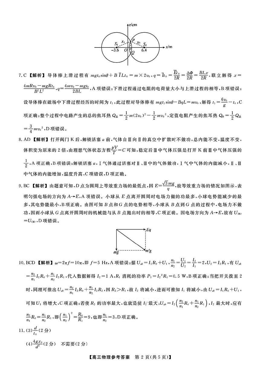 物理试题卷答案第2页