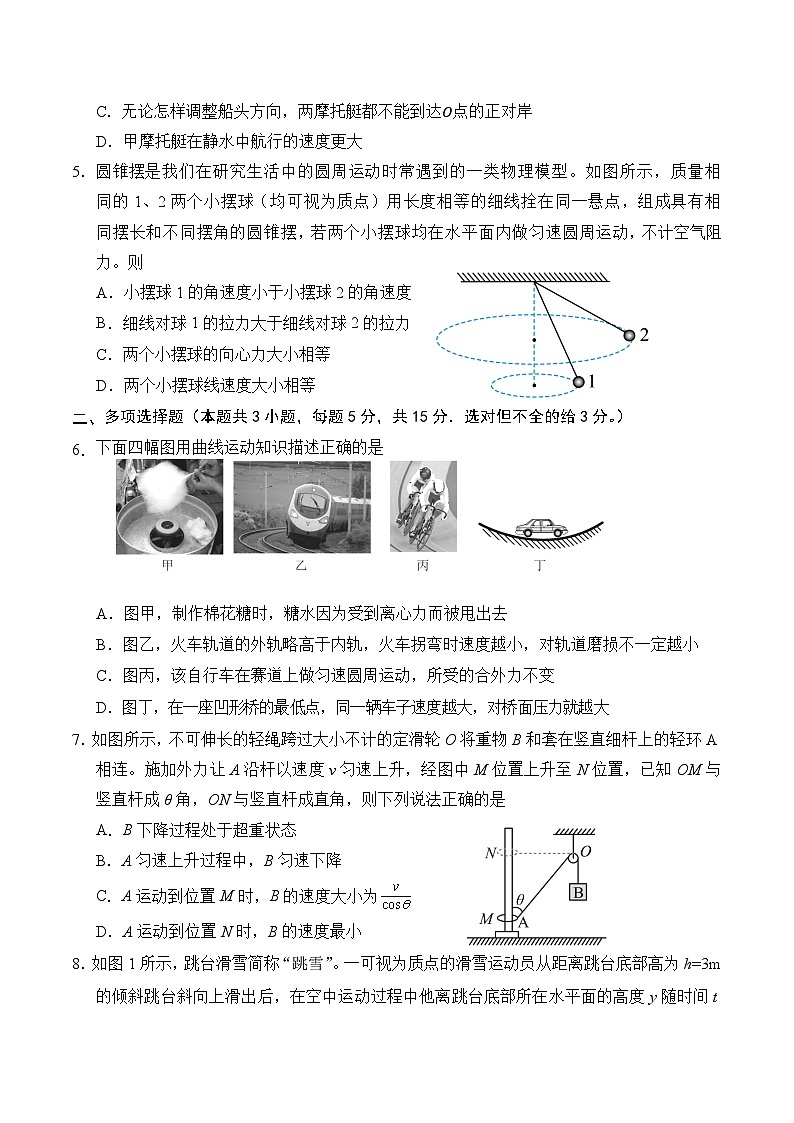 天津市五区县重点校联考2024-2025学年高一下学期4月期中考试物理试卷（Word版附答案）第2页