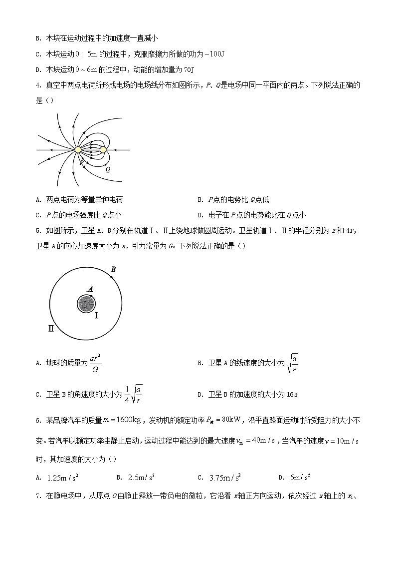 山东省枣庄市2023_2024学年高一物理下学期7月期末考试含解析第2页
