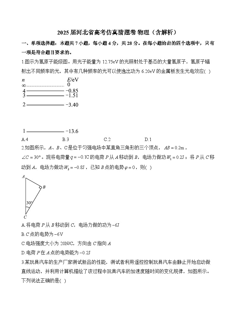 2025届河北省高考仿真猜题卷 物理（含解析）第1页