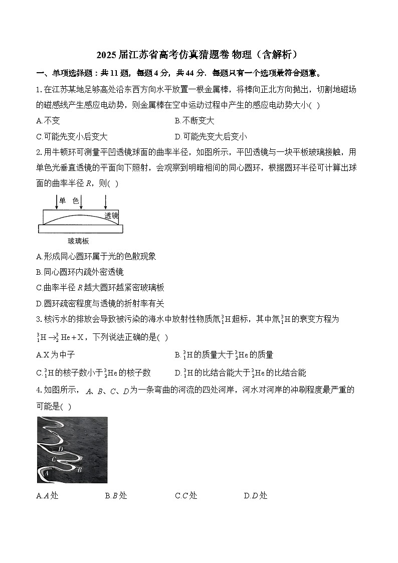2025届江苏省高考仿真猜题卷 物理（含解析）第1页