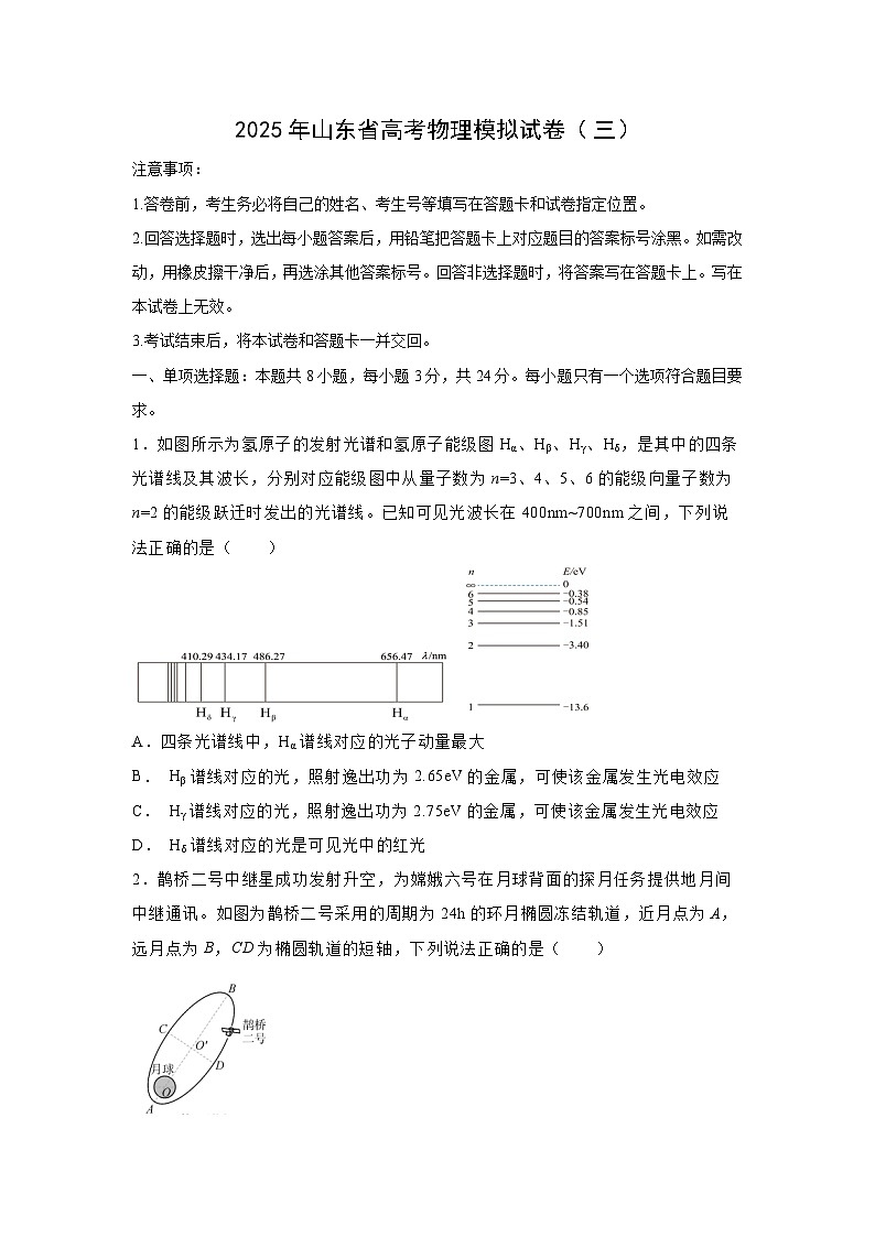 2025年山东省高考模拟（三）物理试题（解析版）第1页