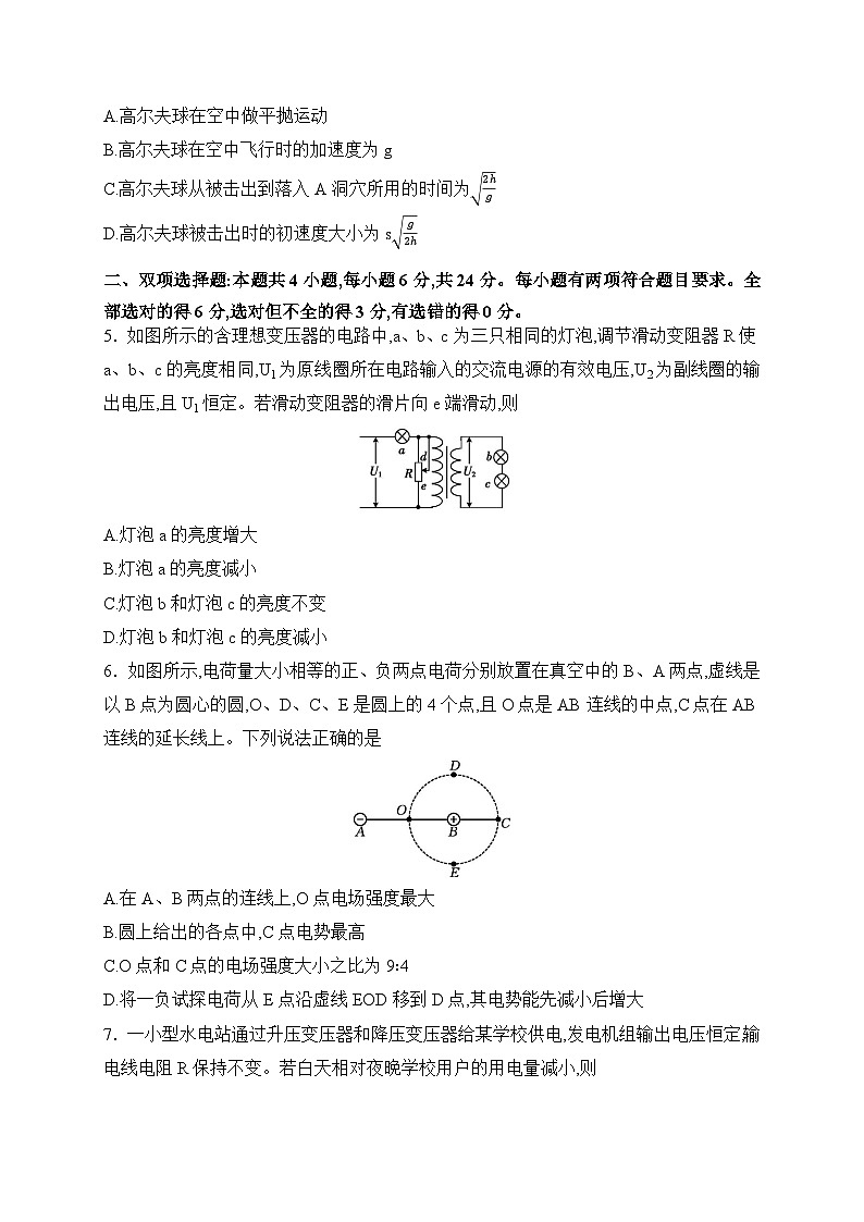 2025年福建省普通高中学业水平选择性考试物理模拟试题一（高考模拟）第2页