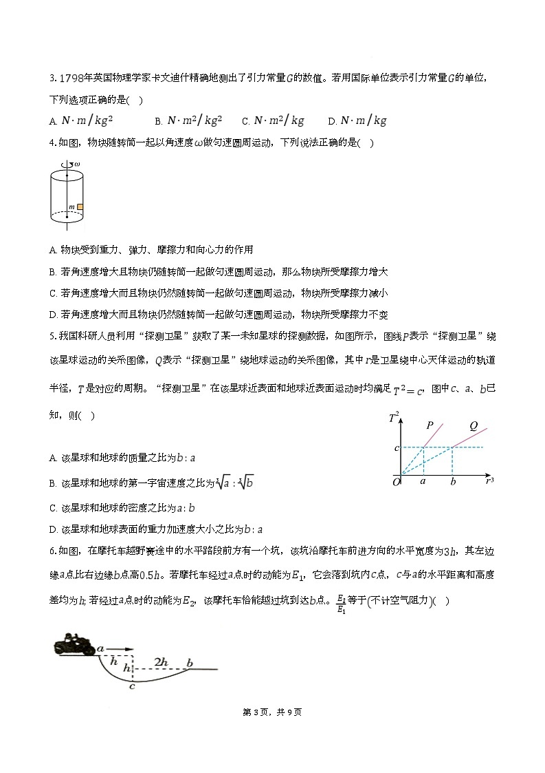 湖北省孝感市第一高级中学2024-2025学年高一下学期5月月考物理试卷（Word版附答案）第2页