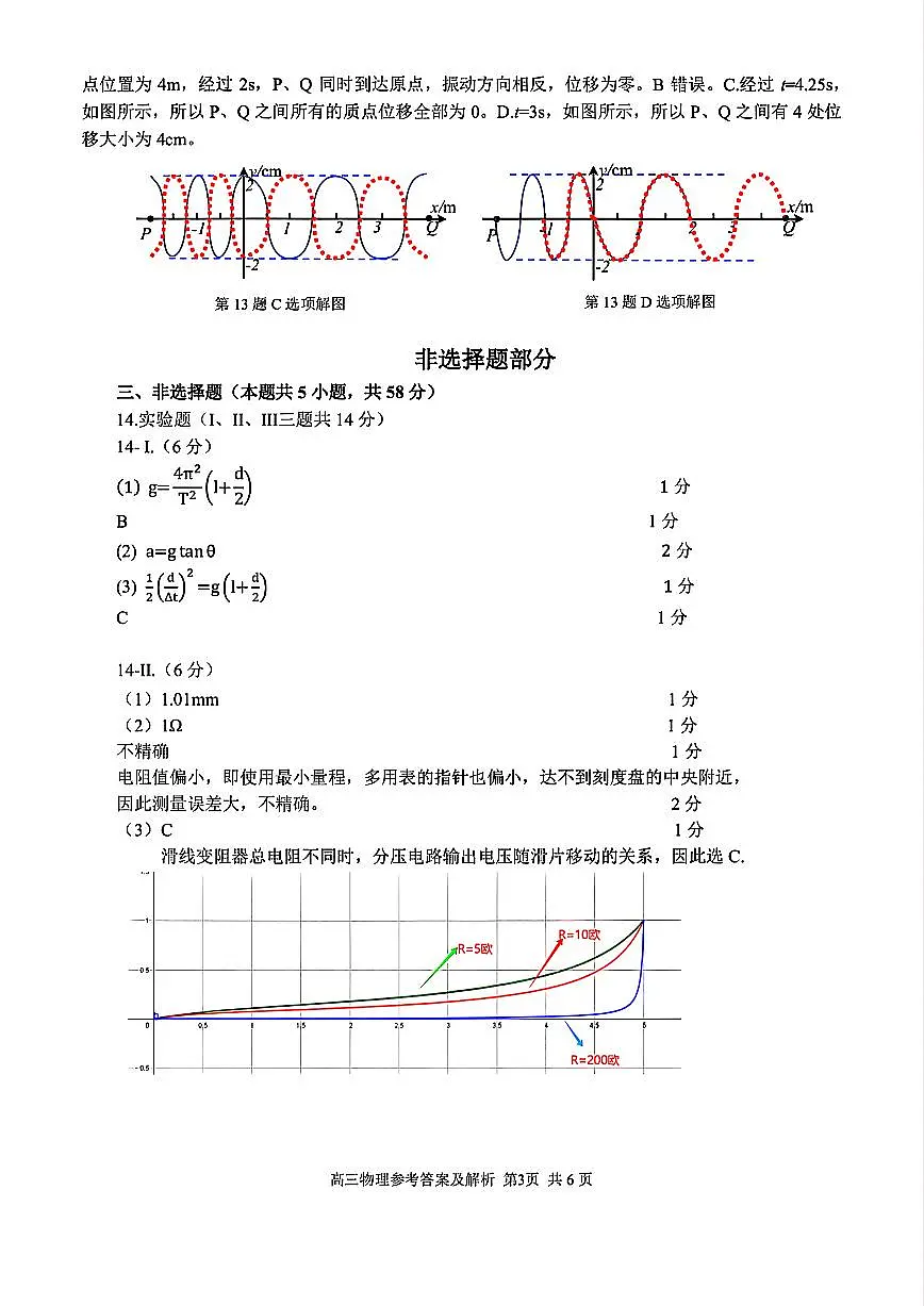 2025浙江省精诚联盟适应性联考-物理答案第3页