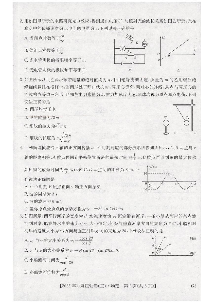 2025年全国高考冲刺压轴卷（三)-物理试卷第2页