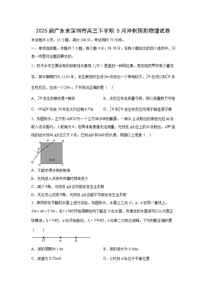 广东省深圳市2025届高三下学期5月冲刺预测物理试卷（解析版）第1页