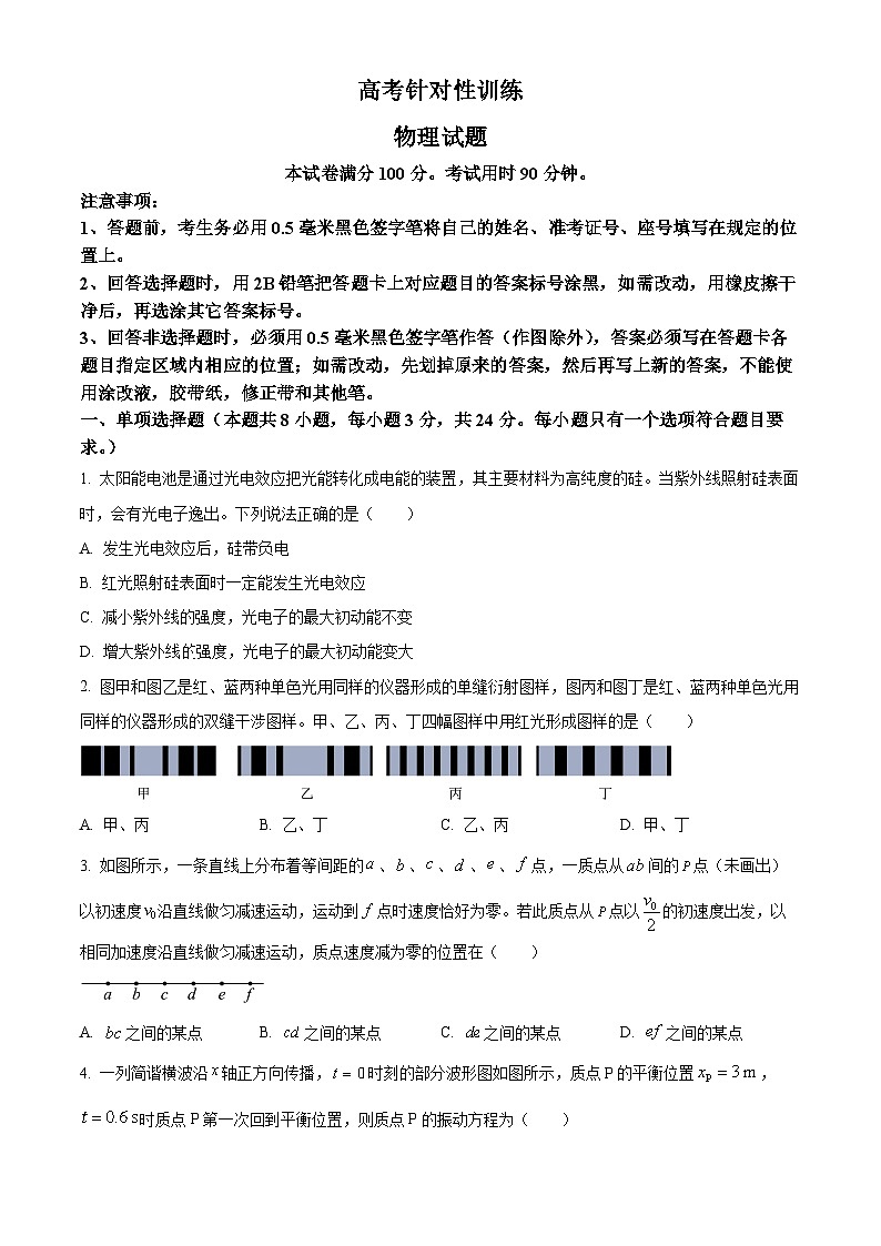 2025届山东省济南市高三下学期二模考试物理试卷（原卷版+解析版）（高考模拟）第1页