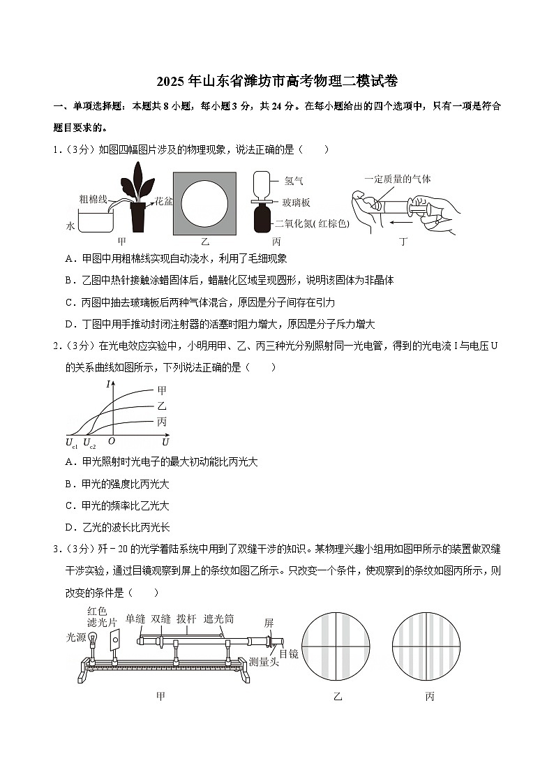2025年山东省潍坊市高考物理二模试卷（含详细答案解析）第1页