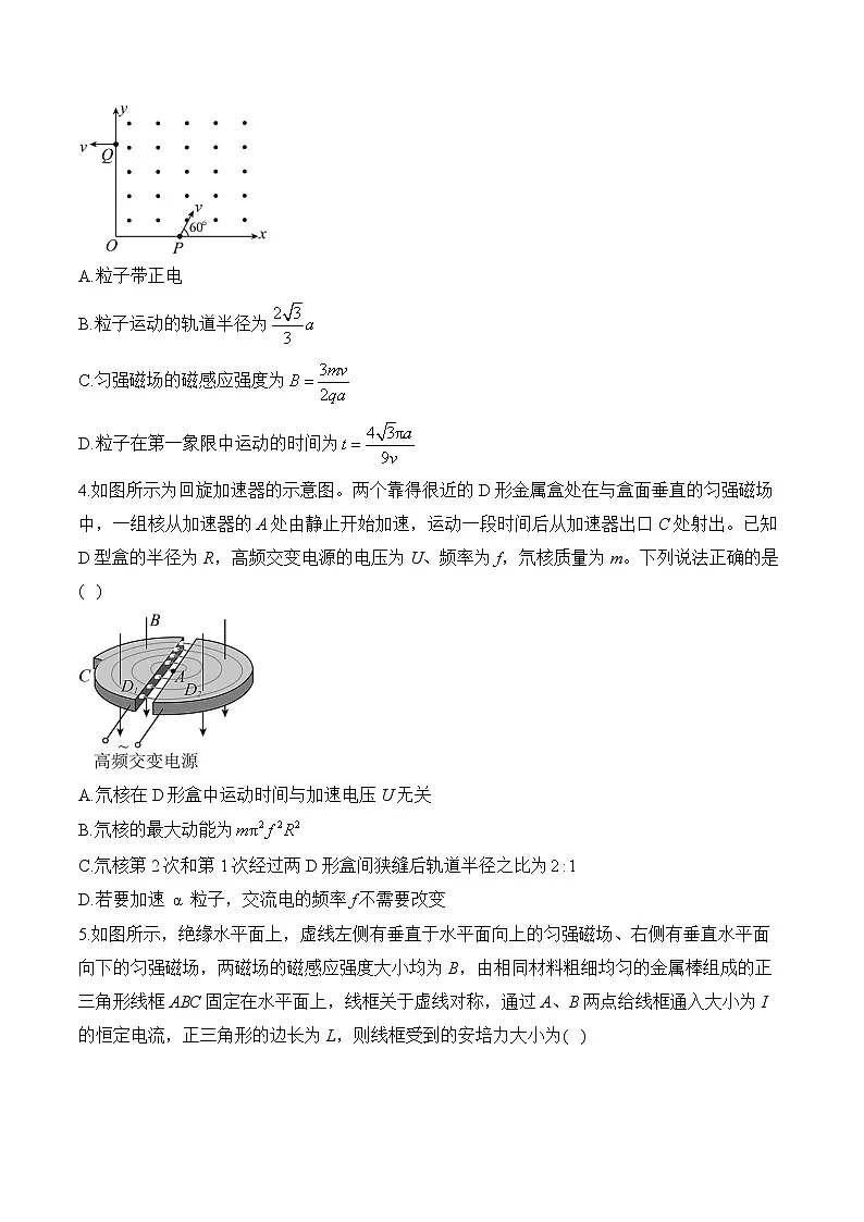 2024-2025学年物理教科版（2019）选择性必修第二册单元复习提升卷 第一单元 磁场对电流的作用（含解析）第2页
