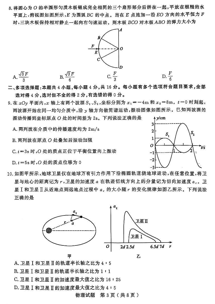 山东省济宁市2025年高考模拟考试物理第3页