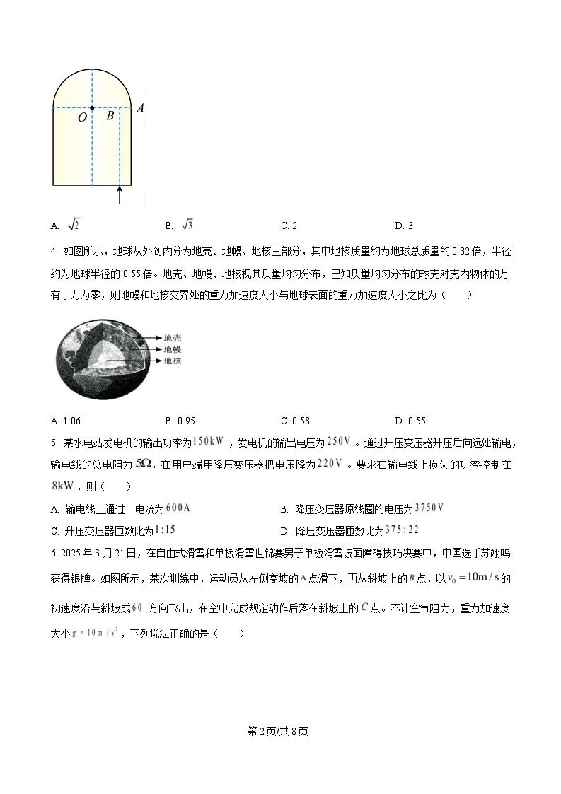 2025届湖北省武汉市高三下学期四月调研考试物理试题（原卷版）第2页