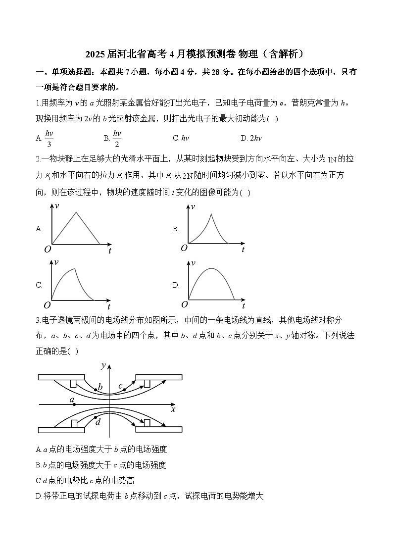 2025届河北省高考4月模拟预测卷 物理（含解析）第1页