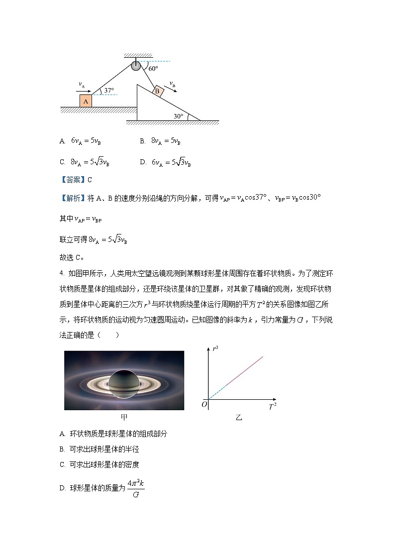 河南省部分学校2024-2025学年高一下学期4月质量检测物理试卷（解析版）第3页
