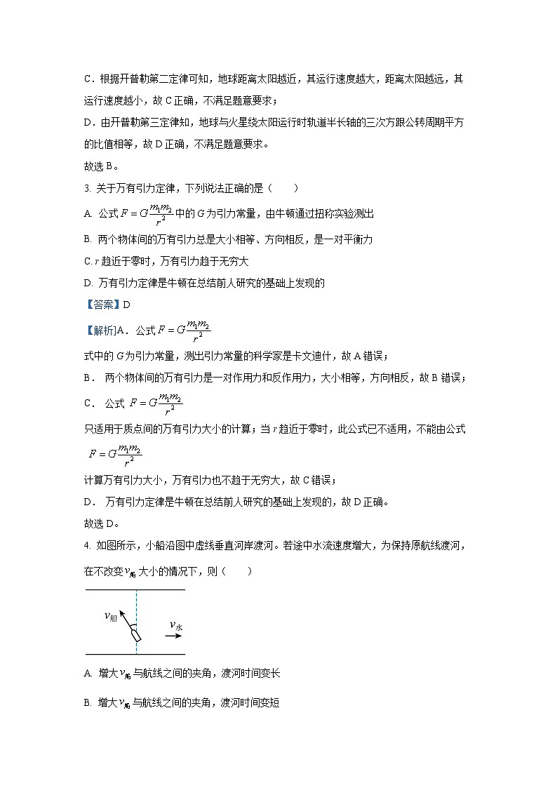 安徽省皖中名校联盟2024-2025学年高一下学期3月第一次联考物理试卷（解析版）第2页
