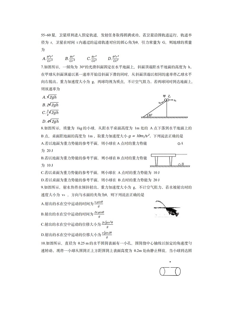 辽宁省抚顺市六校协作体2024-2025学年高一下学期5月联考物理试卷第2页