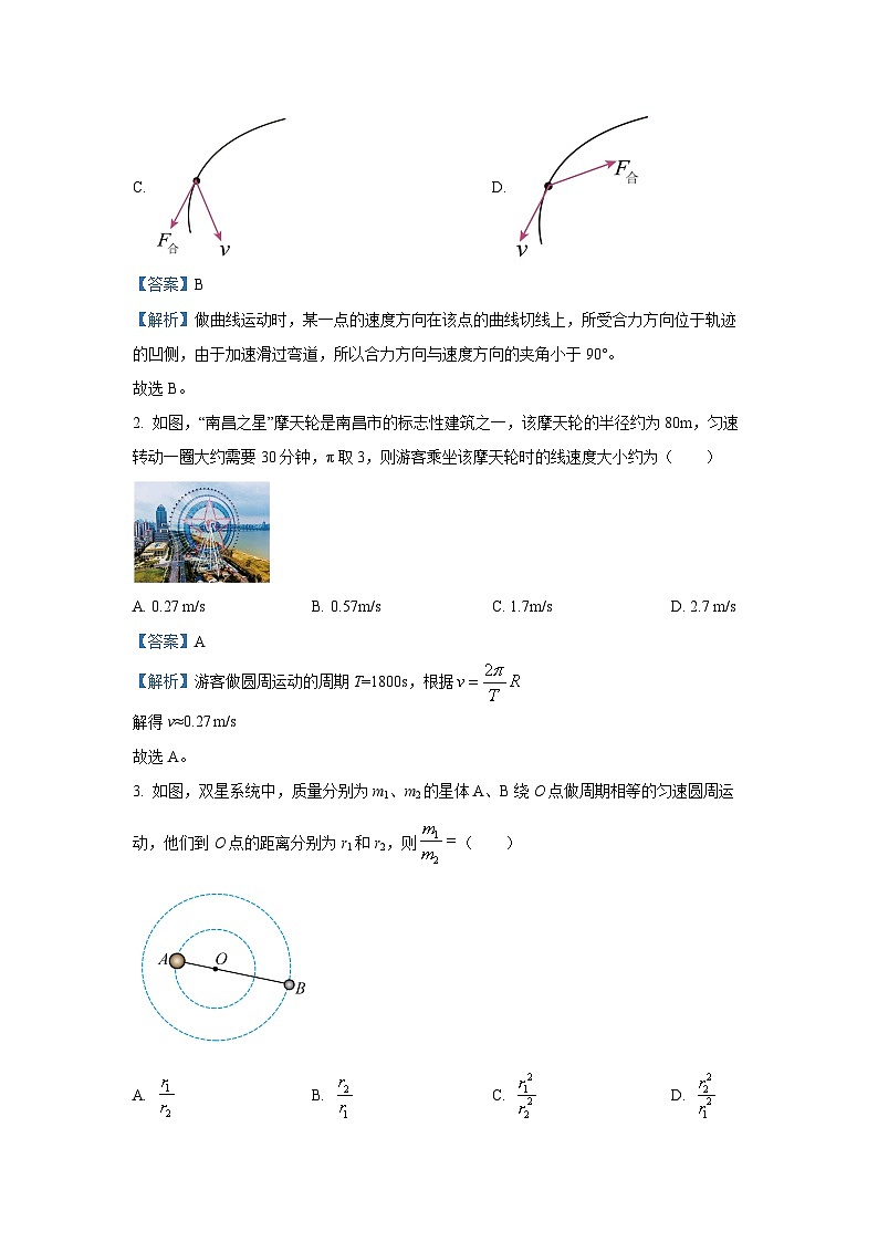 江西省赣州市十八县（市）二十五校2024-2025学年高一下学期第五十三次期中联考物理试卷（解析版）第2页