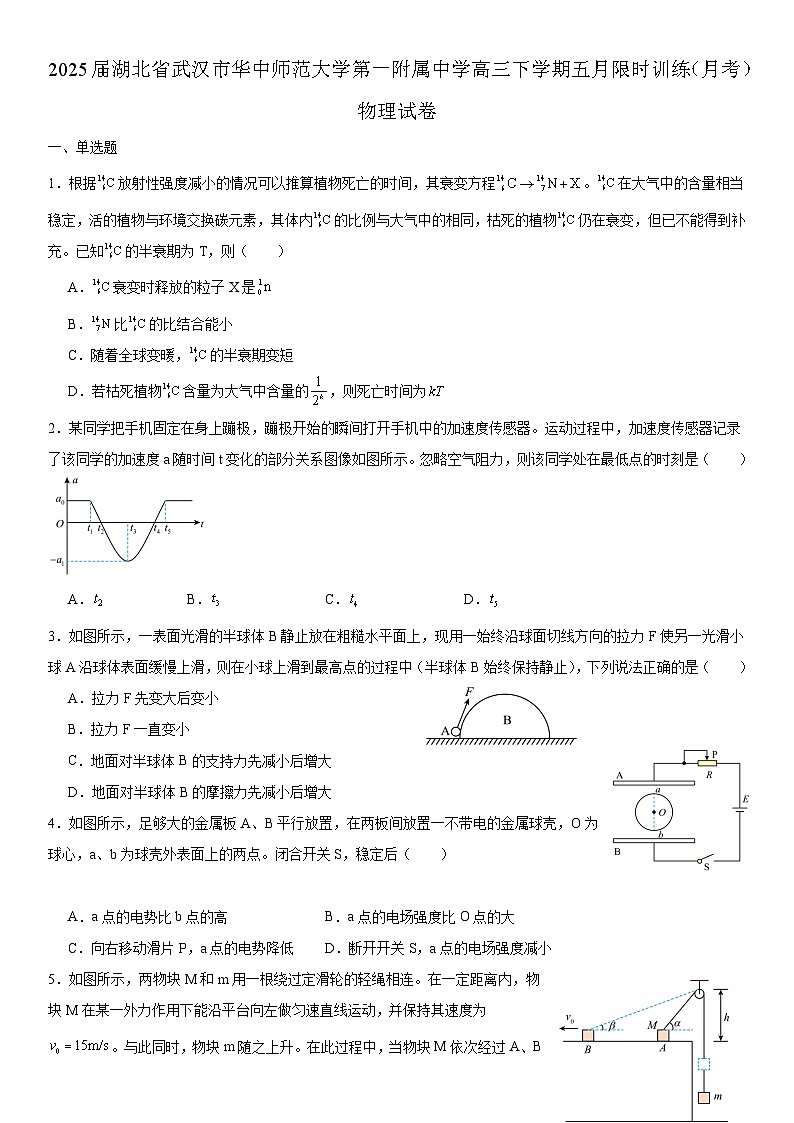 2025届湖北省武汉市华中师范大学第一附属中学高三下学期5月限时训练（月考）物理试卷（含解析）第1页
