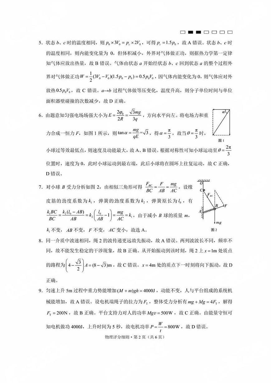贵州省贵阳第一中学2025届高考适应性月考卷（八）物理答案第2页