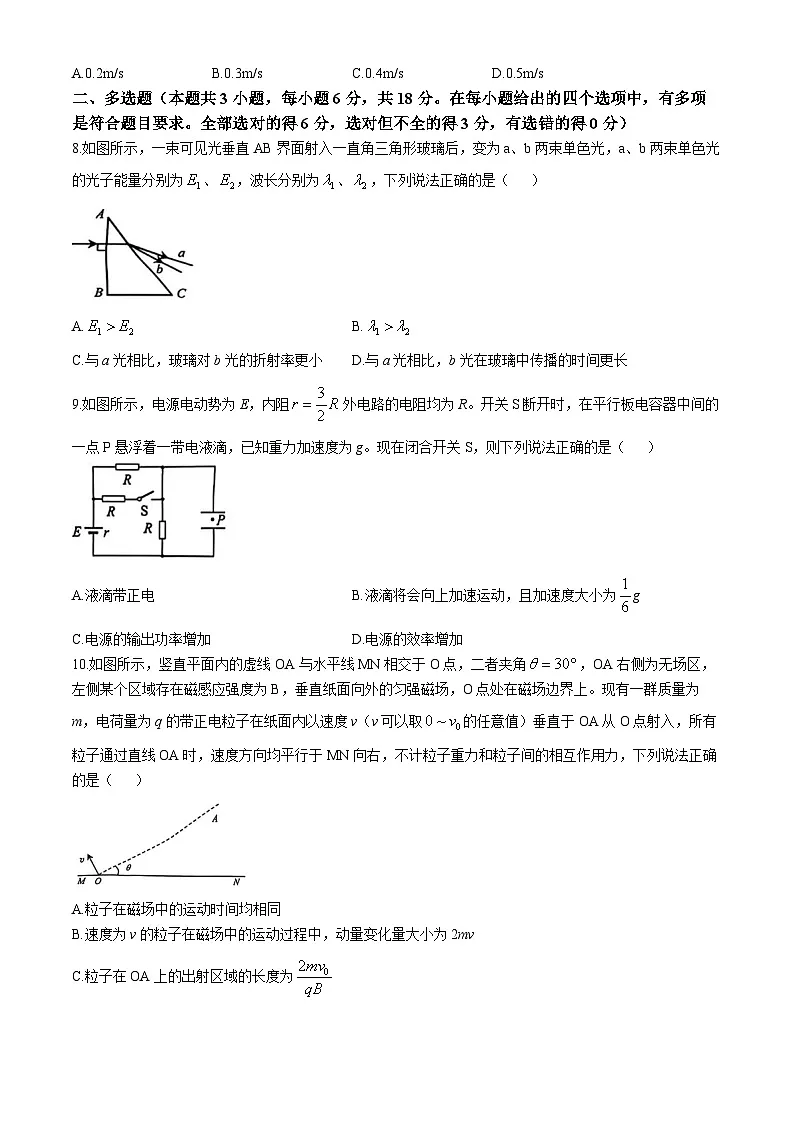 2025届广西南宁市示范性高中高三下学期联合调研测试试卷 物理（含答案）第3页