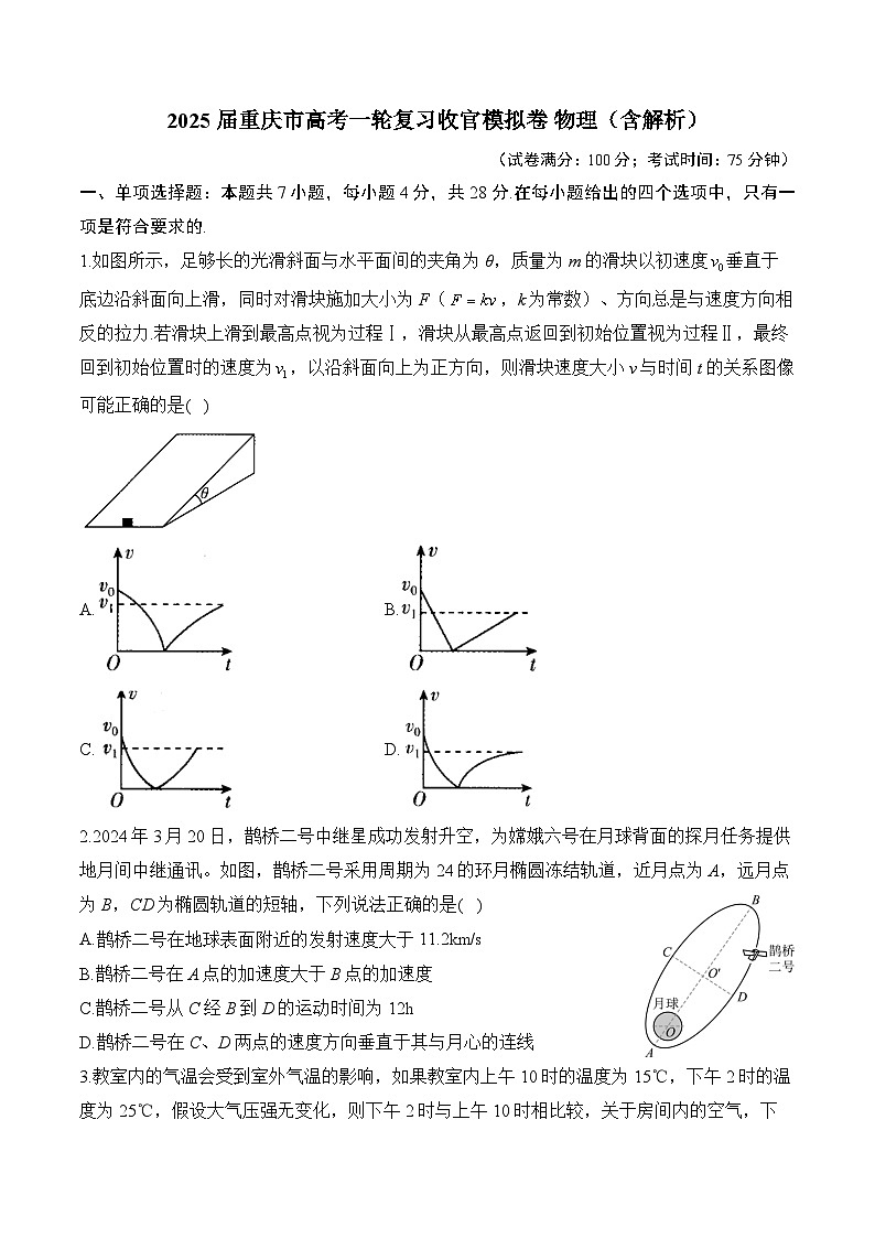 2025届重庆市高考一轮复习收官模拟卷 物理（含解析）第1页