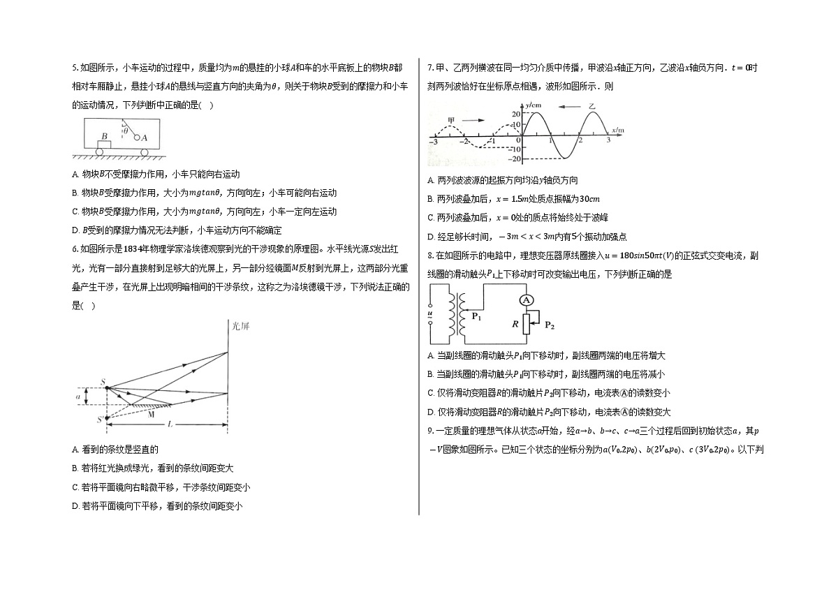 云南省临沧地区中学2024-2025学年高三下学期高考适应性月考卷（九）物理试题（高考模拟）第2页