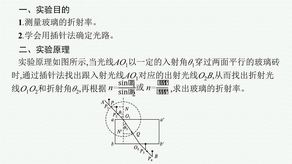 2026届高三物理一轮复习课件第10章光学实验15测量玻璃的折射率第4页