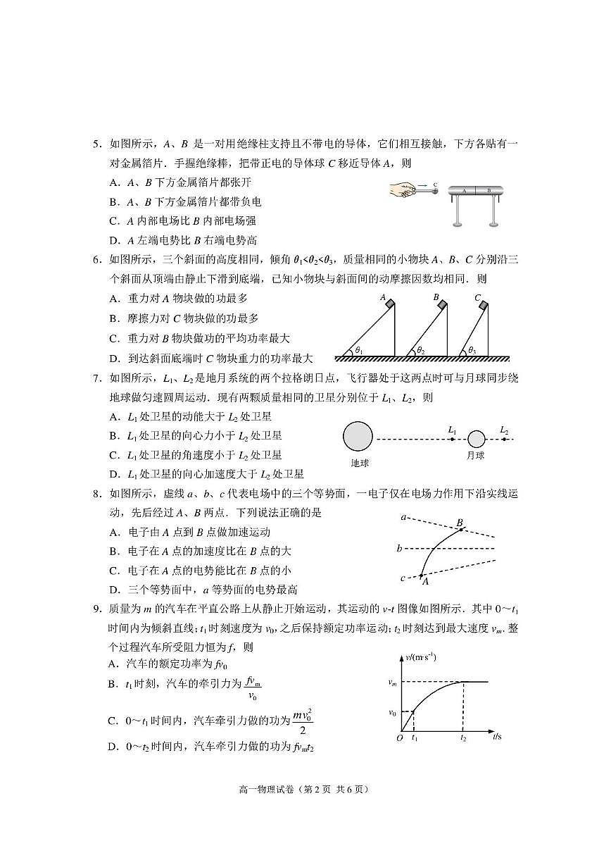 江苏省镇江市丹阳市、南通市2024-2025学年高一下学期期中考试物理试题（PDF版附答案）第2页