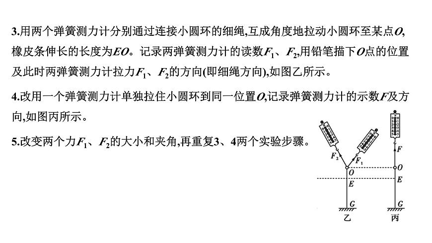 2026届高考物理一轮复习课件 第二章  第7讲 实验 探究两个互成角度的力的合成规律第4页