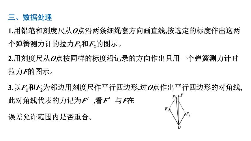 2026届高考物理一轮复习课件 第二章  第7讲 实验 探究两个互成角度的力的合成规律第5页