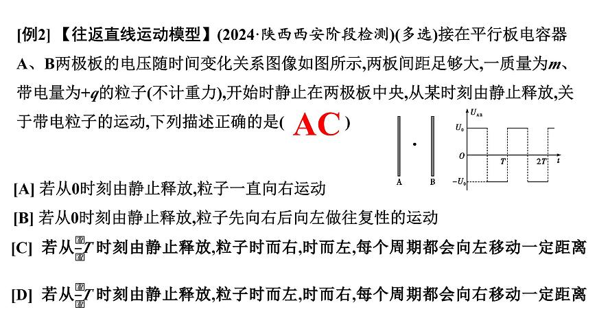 2026届高考物理一轮复习课件 第九章  第5讲 小专题 带电粒子在交变电场中的运动第7页