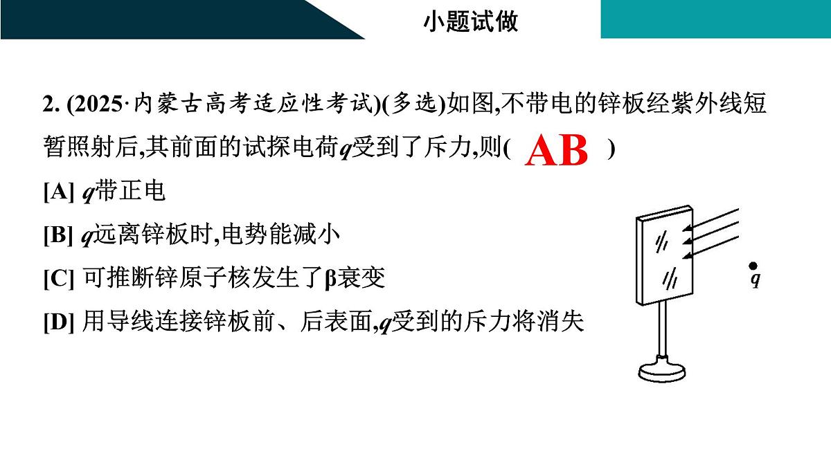 2026届高考物理一轮复习课件 第十六章 第1讲 光电效应 波粒二象性第8页