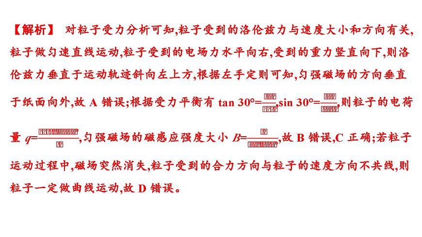 2026届高考物理一轮复习课件 第十一章  第8讲 小专题 带电粒子在叠加场中的运动第7页