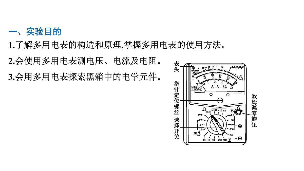 2026届高考物理一轮复习课件 第十章  第5讲 实验 用多用电表测量电学中的物理量第2页