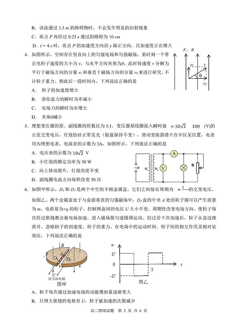 安徽省江南十校联考2024-2025学年高二下学期5月月考物理试题第2页
