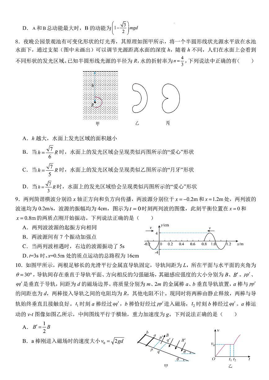 湖北省武汉二中2025届高三年级5月模拟考试物理（含答案）第3页